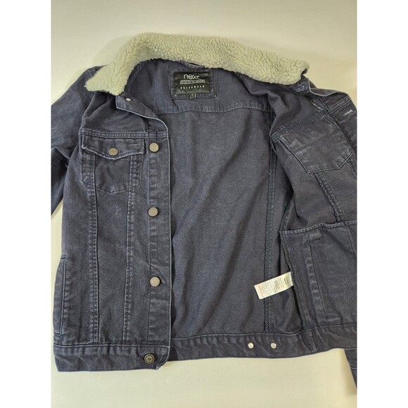 Next Women/Mens Small Navy Jean Jacket My Chemical Romance Black Parade Sherpa - Picture 7 of 11